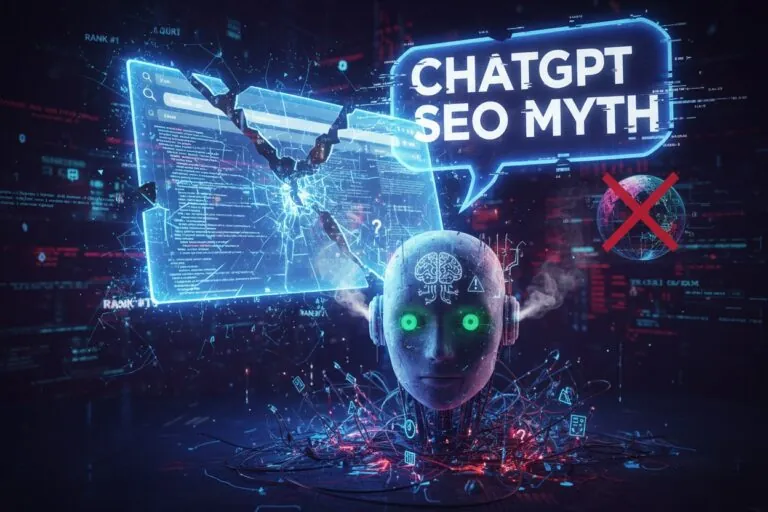 The ChatGPT SEO Myth: Why Measurement Failure Kills the Strategy 7 Discover proven AI SEO growth hacks that every CEO needs. Learn how to hack search rankings, dominate AI Overviews & drive massive traffic in 2025-2026. ChatGPT SEO Myth